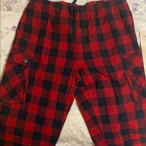 Flannel cargo pajamas pants